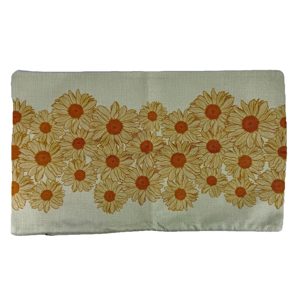 Pillow Cover Daisy Floral Lumbar 11.5x20 Zipper Cottage Vintage Style‎ NEW